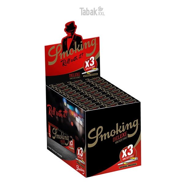 Smoking Deluxe Kings Size Cones 50 x 3 Stuck Box