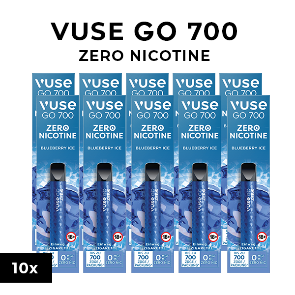 10x vuse go 700 zero nicotine blueberry ice