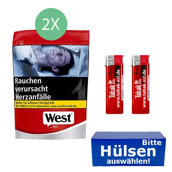 West Tabak Red L 2 x Beutel mit Hülsen