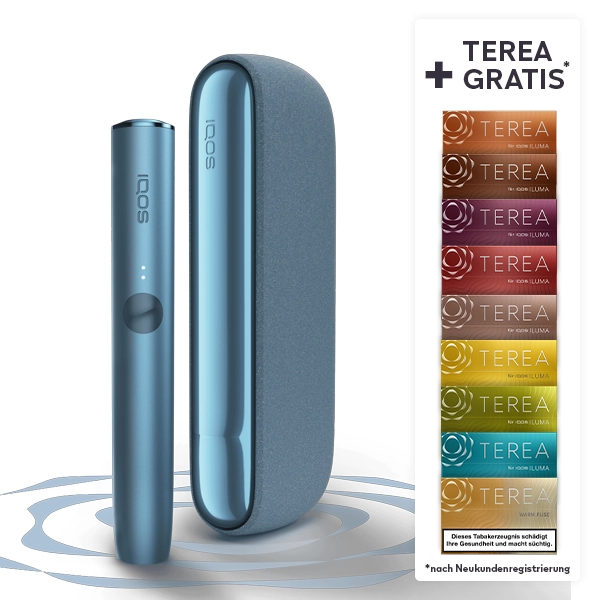 IQOS ILUMA Azure Blue + bis zu 60 TEREA Sticks nach Registrierung* bei IQOS