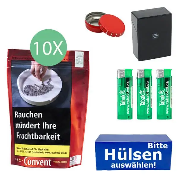 Convent Tabak Red 10 x Beutel mit wählbaren Hülsen Convent Tabak Red 10 x Beutel mit wählbaren Hülsen