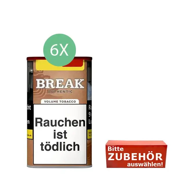 Break Authentic Volumentabak 6 x Dose mit wählbarem Zubehör