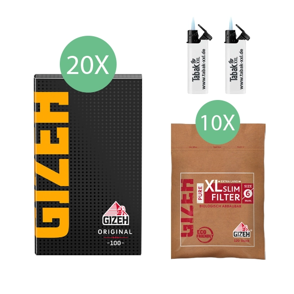 20x-gizeh-blaettchen-black-original-100-blatt-+-10x-gizeh-xl-slim-filter-+-2x-sturmfeuerzeuge 20x-gizeh-blaettchen-black-original-100-blatt-+-10x-gizeh-xl-slim-filter-+-2x-sturmfeuerzeuge