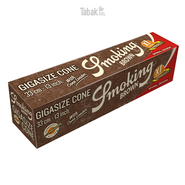 Smoking Brown Giga Size Cone 6 x 1 Stuck mit Einfullhilfe Box