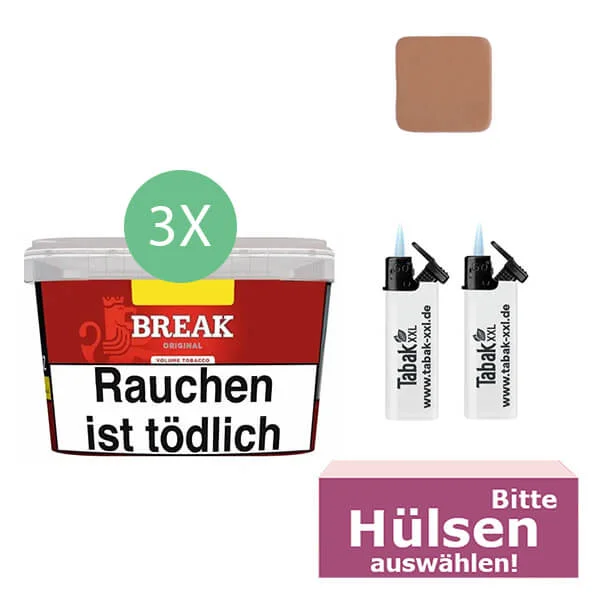 Break Tabak Red 3 x Mega Box mit wählbaren Filterhülsen Break Tabak Red 3 x Mega Box mit wählbaren Filterhülsen