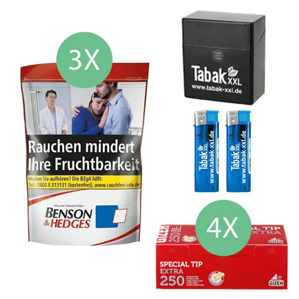 Benson & Hedges Tabak 3 x Beutel mit 1000 Extra Size Hülsen