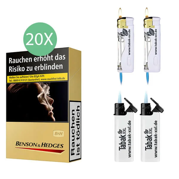 20_benson_zigaretten_st_led 20 x Benson Zigaretten Sturmfeuerzeugen