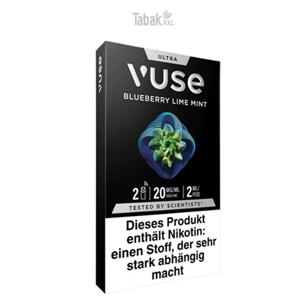 Vuse Ultra vorgefüllte Pods im Geschmack Blueberry Lime Mint mit 20mg Nikotin