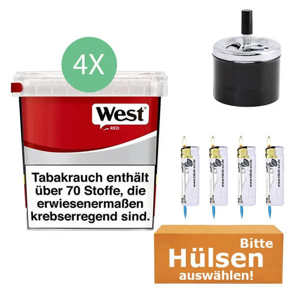 4 x West Giga Box mit Hülsen und Drehaschenbecher