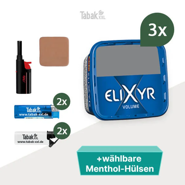 3x-elixyr-volumentabak-blue-mit-wahlbarem-huelsen-und-stabfeuerzeug 3x-elixyr-volumentabak-blue-mit-wahlbarem-huelsen-und-stabfeuerzeug
