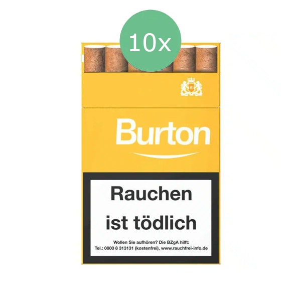 Burton Zigarillos Gold Gelb L Stange mit Naturdeckblatt Vanilla