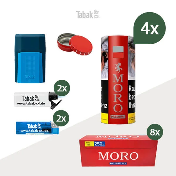 moro-red-premium-4x-Dose-waelbaren-huelsen-und-Etui-Taschenasche