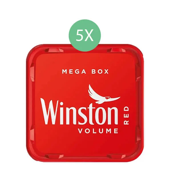 Winston Tabak Red 5 x Mega Box mit wählbarem Zubehör