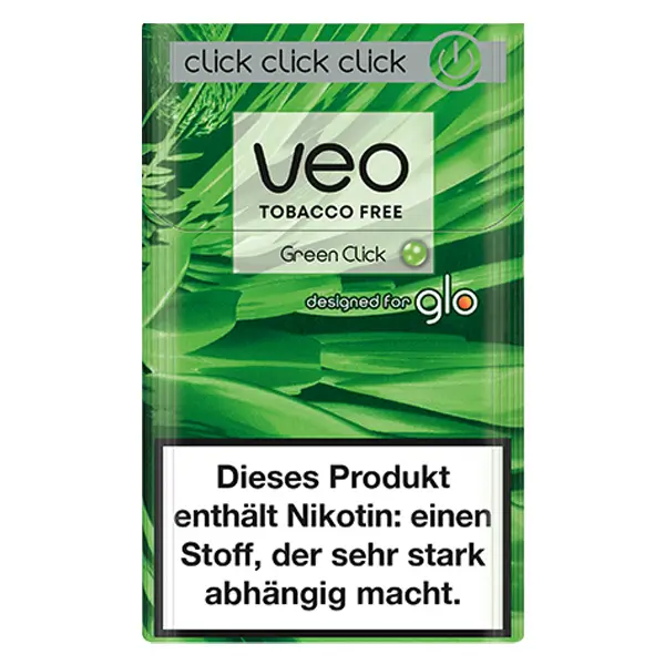 Die nikotinfreien veo Sticks for glo im Geschmack Green Click