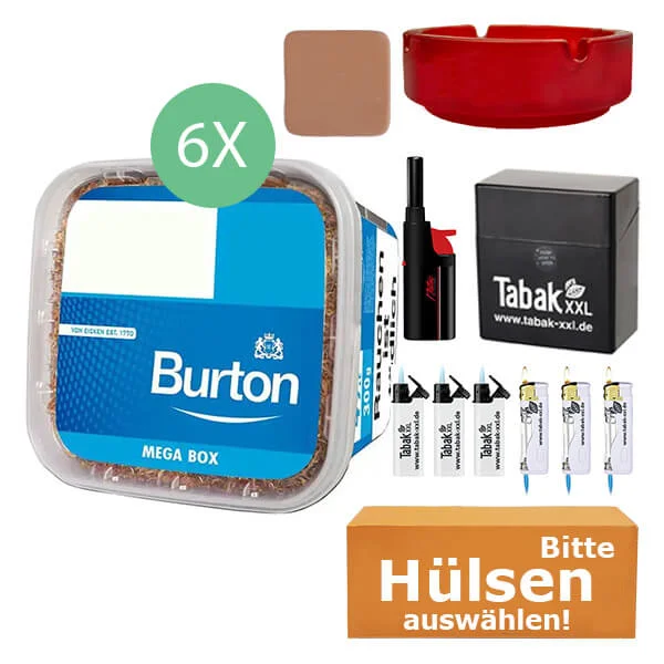Burton Tabak Blue 6 x Mega Box mit wählbaren Hülsen Burton Tabak Blue 6 x Mega Box mit wählbaren Hülsen