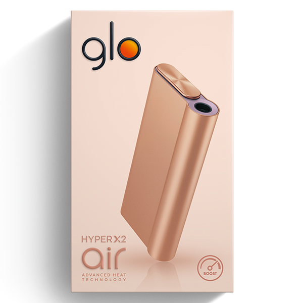 Die Glo Hyper Air in der Farbe Rosey Gold in der Verpackung