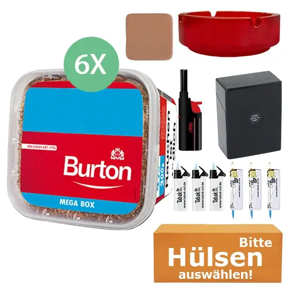 Burton Tabak Red 6 x Mega Box mit wählbaren Hülsen Burton Tabak Red 6 x Mega Box mit wählbaren Hülsen