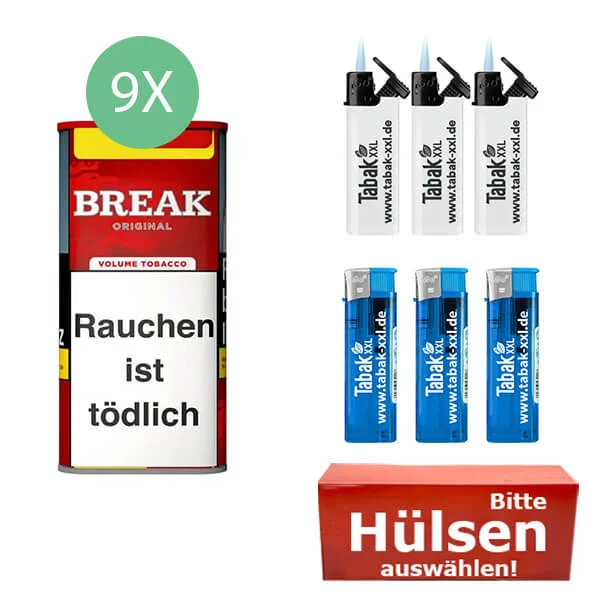 Break Tabak XXL Red 9 x Dose mit wählbaren Hülsen