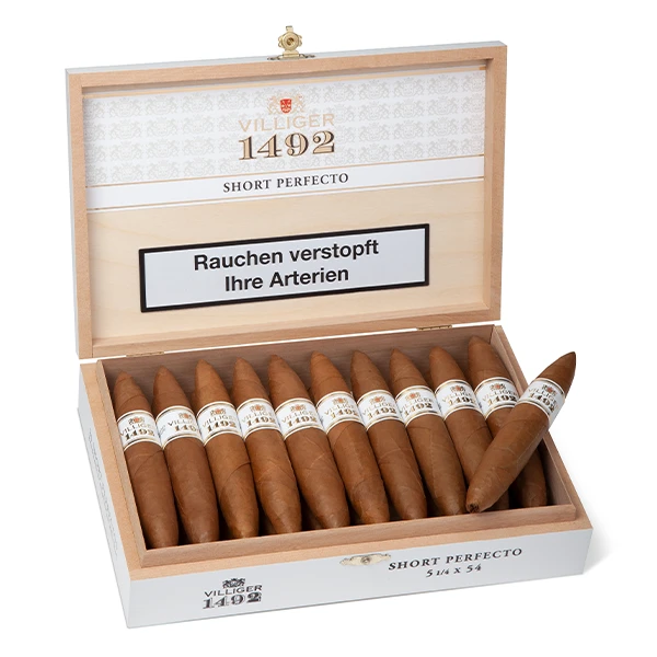 villiger 1492 zigarren short perfecto kiste detail villiger 1492 zigarren short perfecto kiste detail