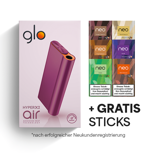 Die Glo Hyper Air in der Farbe Velvet Pink plus gratis Sticks nach Neukundenregistrierung