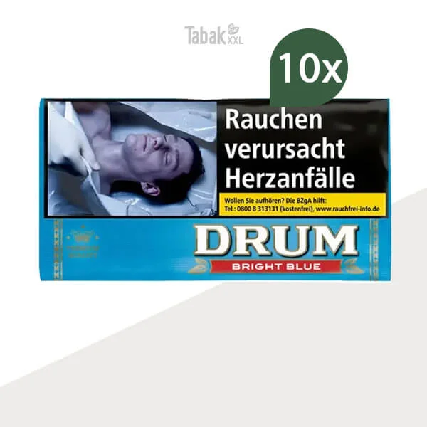 10x Drum Drehtabak Bright Blue Pouch
