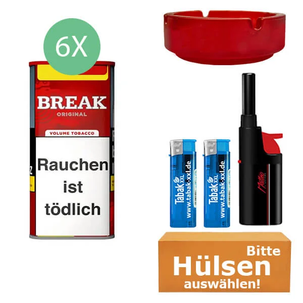 Break Tabak XXL Red 6 x Dose mit wählbaren Filterhülsen