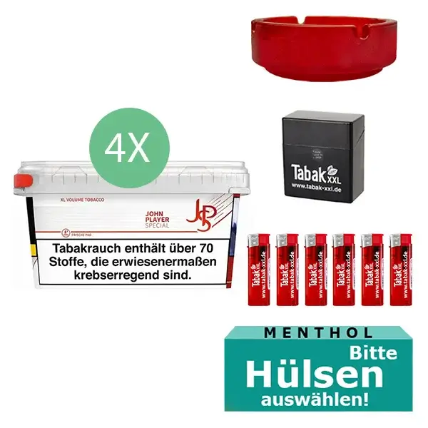 JPS John Player Tabak 4 x Mega Box mit waehlbaren Filterhuelsen