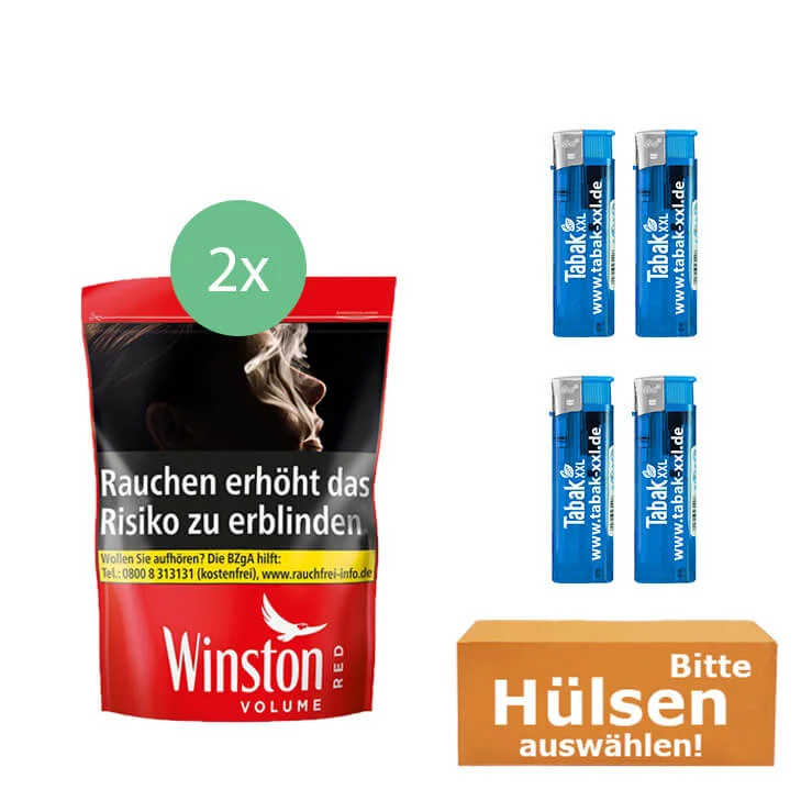 Winston Tabak Red 2 x Beutel mit wählbaren Filterhülsen