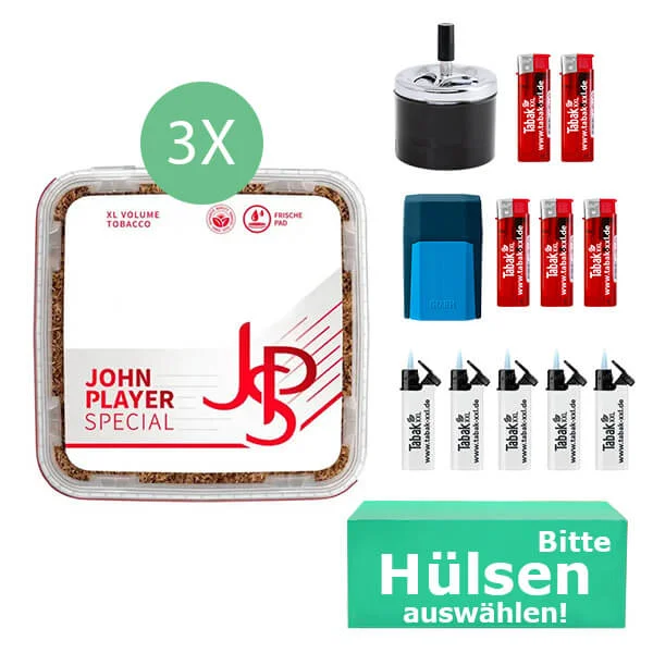 JPS John Player Tabak 3 x Eimer mit wählbaren Hülsen und Aschenbecher