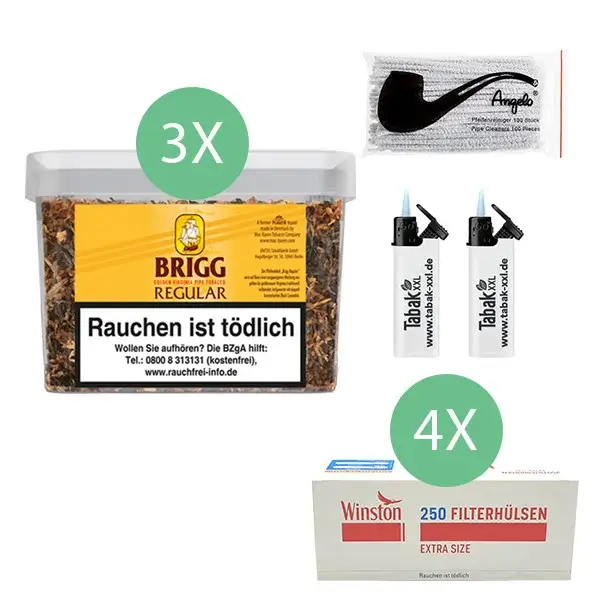 Brigg Tabak Regular 3 x Eimer mit 1000 Extra Size Filterhülsen Brigg Tabak Regular 3 x Eimer mit 1000 Extra Size Filterhülsen