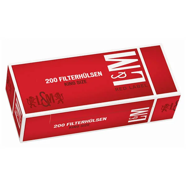 L&M King Size Red Filterhülsen 200er Packung seitlich L&M King Size Red Filterhülsen 200er Packung seitlich