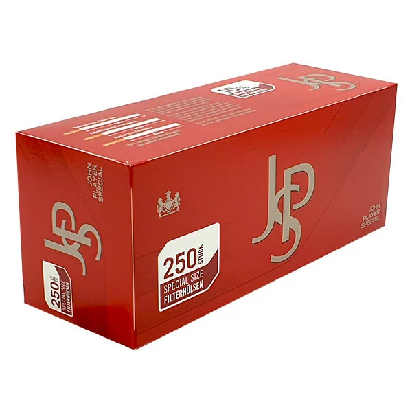JPS John Player Special Size Filterhülsen 250er Packung seitlich JPS John Player Special Size Filterhülsen 250er Packung seitlich