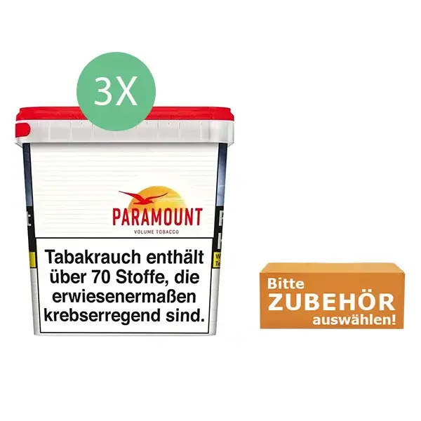 Paramount Tabak 3 x Giga Box mit wählbarem Zubehör