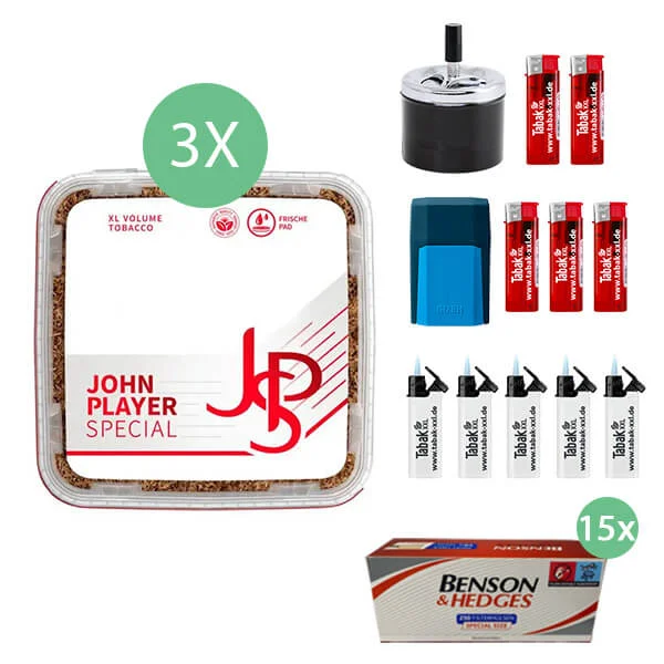JPS John Player Tabak 3 x Eimer mit 3750 Special Size Filterhülsen