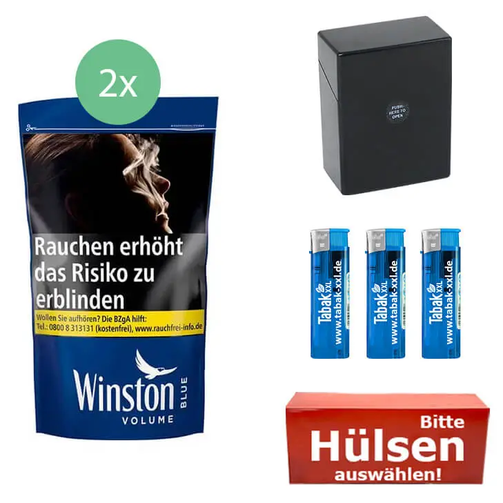 Winston Tabak Blue 2 x Beutel mit wählbaren Filterhülsen Winston Tabak Blue 2 x Beutel mit wählbaren Filterhülsen