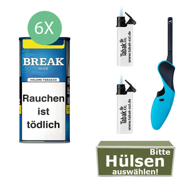 Break Tabak XXL Blue 6 x Dose mit wählbaren Hülsen Break Tabak XXL Blue 6 x Dose mit wählbaren Hülsen