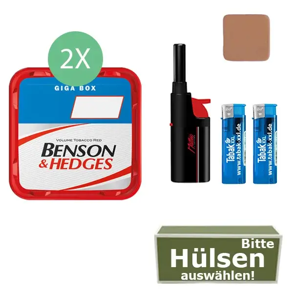 Benson & Hedges Tabak 2 x Giga Box mit Hülsen