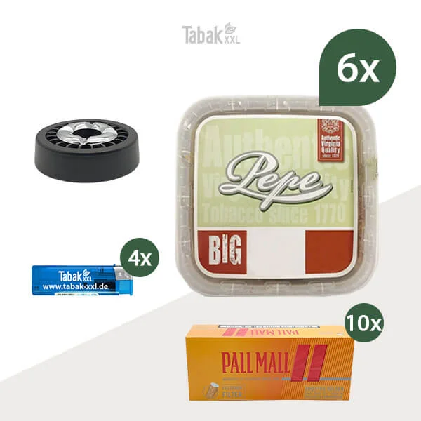 Pepe-bright-green-volumentabak-6x-Eimer-mit-pall-mall-huelsen-2