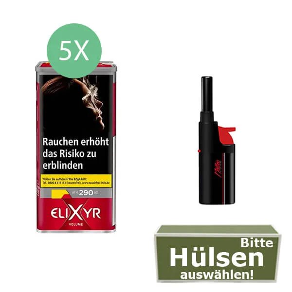 Elixyr Volumentabak Red 5 x Dose mit wählbaren Hülsen Elixyr Volumentabak Red 5 x Dose mit wählbaren Hülsen