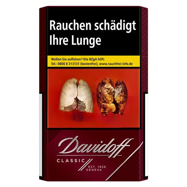 Die Davidoff Classic Zigaretten im original Pack.