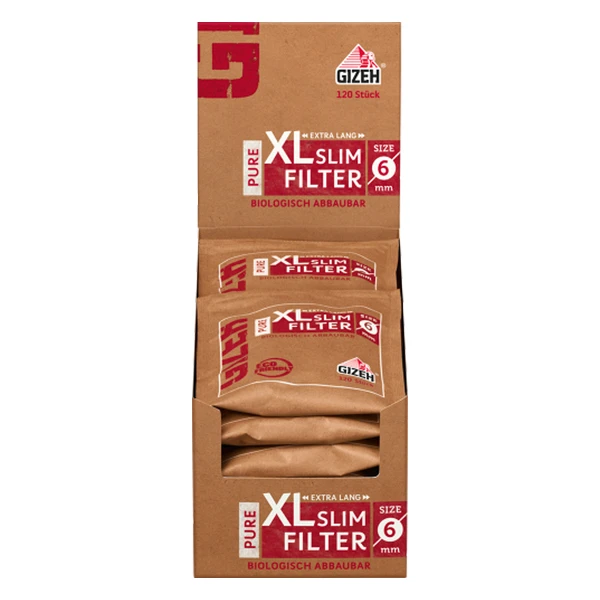 gizeh-pure-xl-slim-filter-120-x-6-mm-10er-box-frontal gizeh-pure-xl-slim-filter-120-x-6-mm-10er-box-frontal