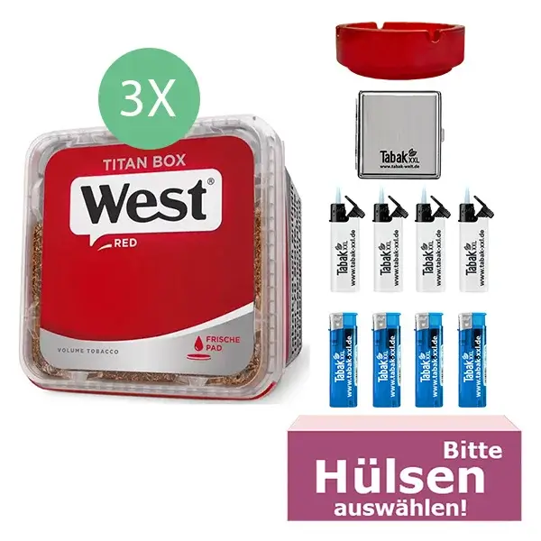 west-tabak-red-3-x-titan-box-mit-waehlbaren-huelsen-und-metalletui west-tabak-red-3-x-titan-box-mit-waehlbaren-huelsen-und-metalletui