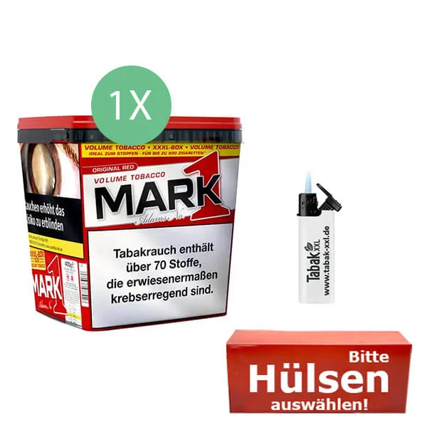 Mark 1 Tabak Red XXXL 1 x 400g Eimer mit Filterhülsen Mark 1 Tabak Red XXXL 1 x 400g Eimer mit Filterhülsen