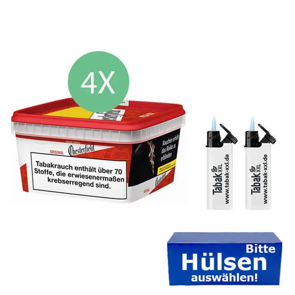 Chesterfield Tabak Red 4 x Mega Box mit wählbaren Hülsen Chesterfield Tabak Red 4 x Mega Box mit wählbaren Hülsen