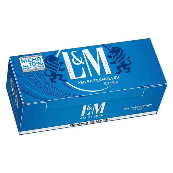 L&M Extra Size Blau Filterhülsen 250er Packung L&M Extra Size Blau Filterhülsen 250er Packung