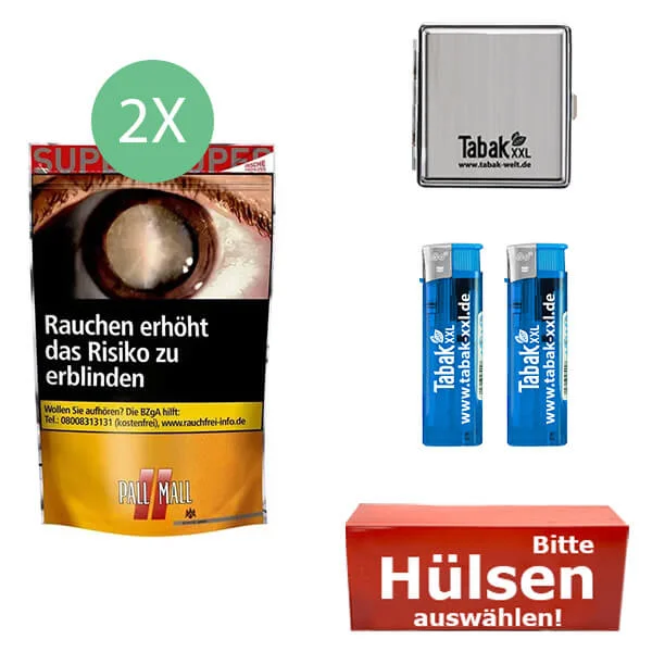 2x_pall_mall_super_beutel_hulsen_und metall_etui 2 x Pall Mall Super Beutel mit Metall Etui