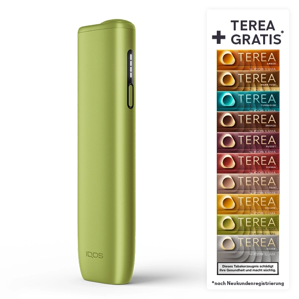 IQOS ILUMA i Leaf Green + bis zu 60 TEREA Sticks nach Registrierung* bei IQOS IQOS ILUMA i Leaf Green + bis zu 60 TEREA Sticks nach Registrierung* bei IQOS