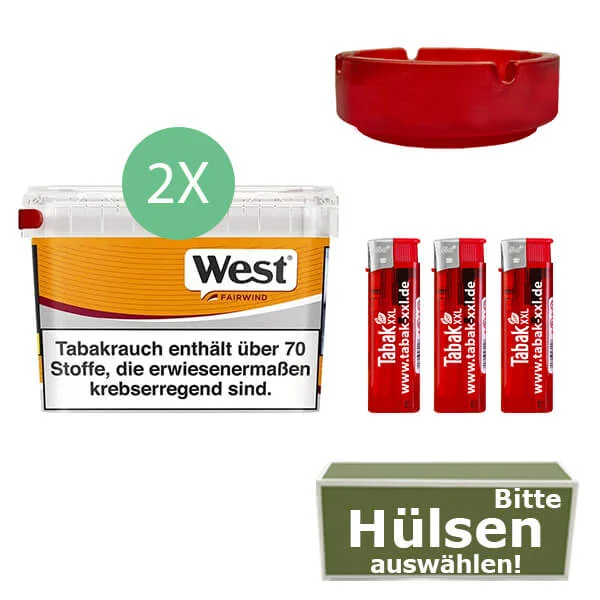 2 x West Yellow Mega Box mit Glasaschenbecher