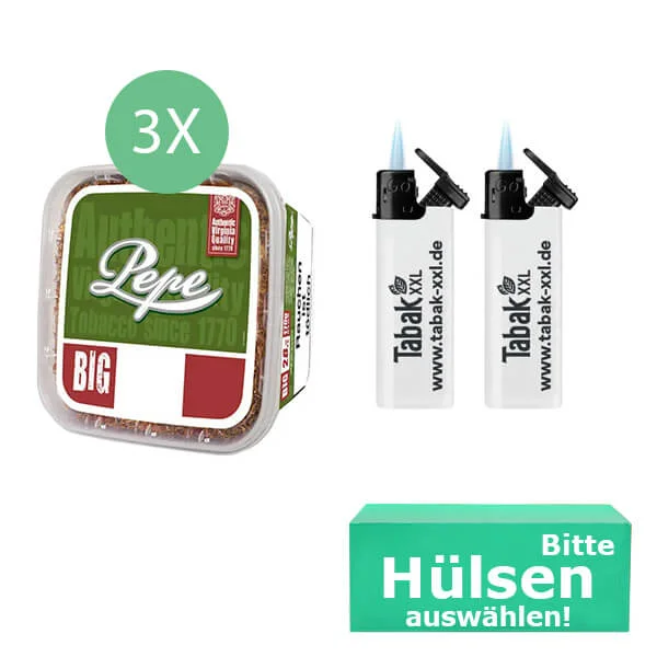 Pepe Tabak Rich Green 3 x Eimer mit wählbaren Filterhülsen