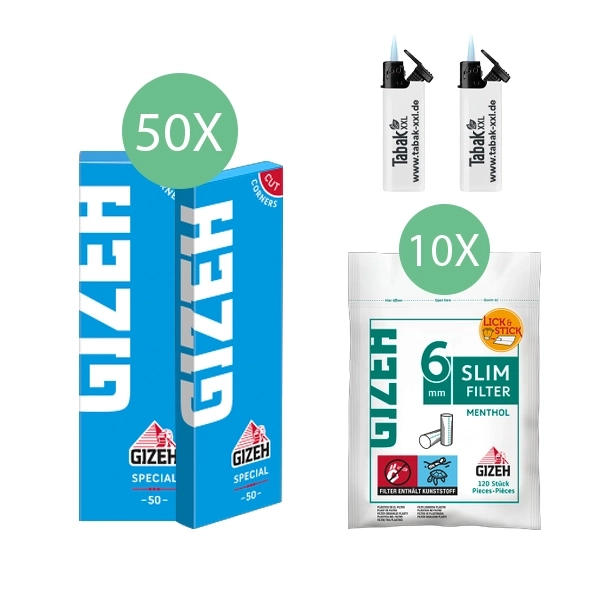 50x-gizeh-blaettchen-special-50-blatt-+-10x-gizeh-slim-filter-menthol-+-2x-sturmfeuerzeuge 50x-gizeh-blaettchen-special-50-blatt-+-10x-gizeh-slim-filter-menthol-+-2x-sturmfeuerzeuge